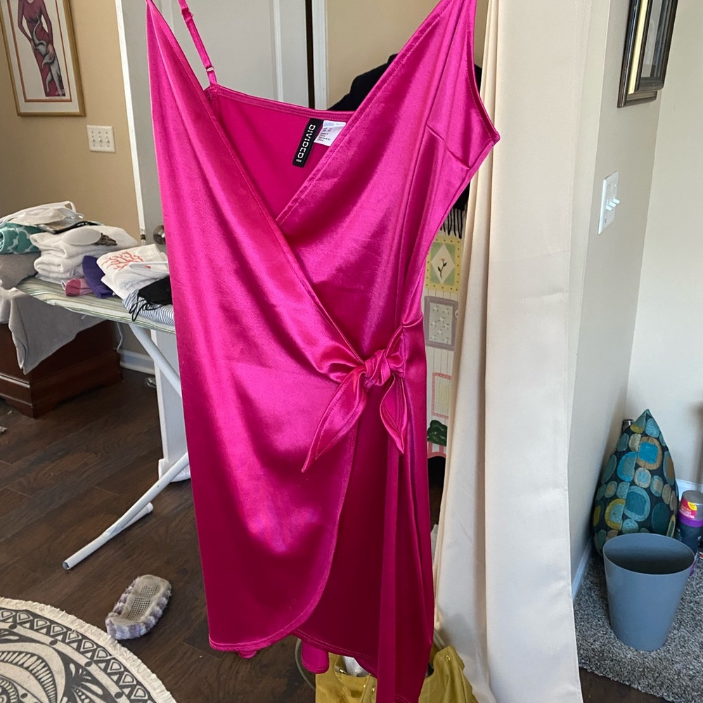 H&M pink slip on dress